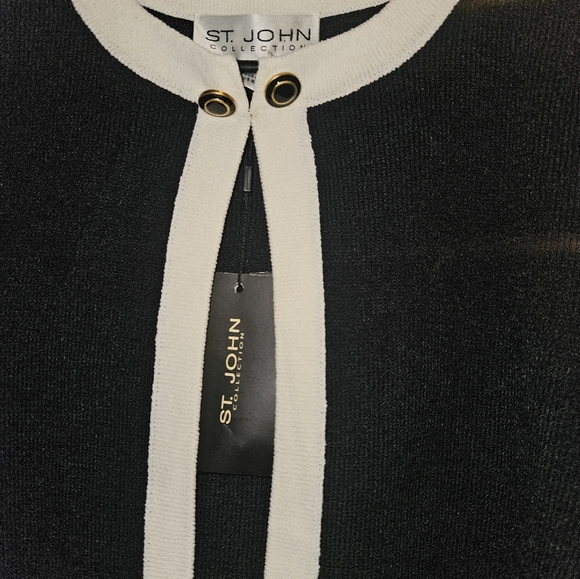 Nwt St John black and white Carnigan-14 - Picture 5 of 6